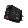 LCD-wandlader USB-stopcontact + USB-Cx2 PD 65W GAN zwart wattmeter
