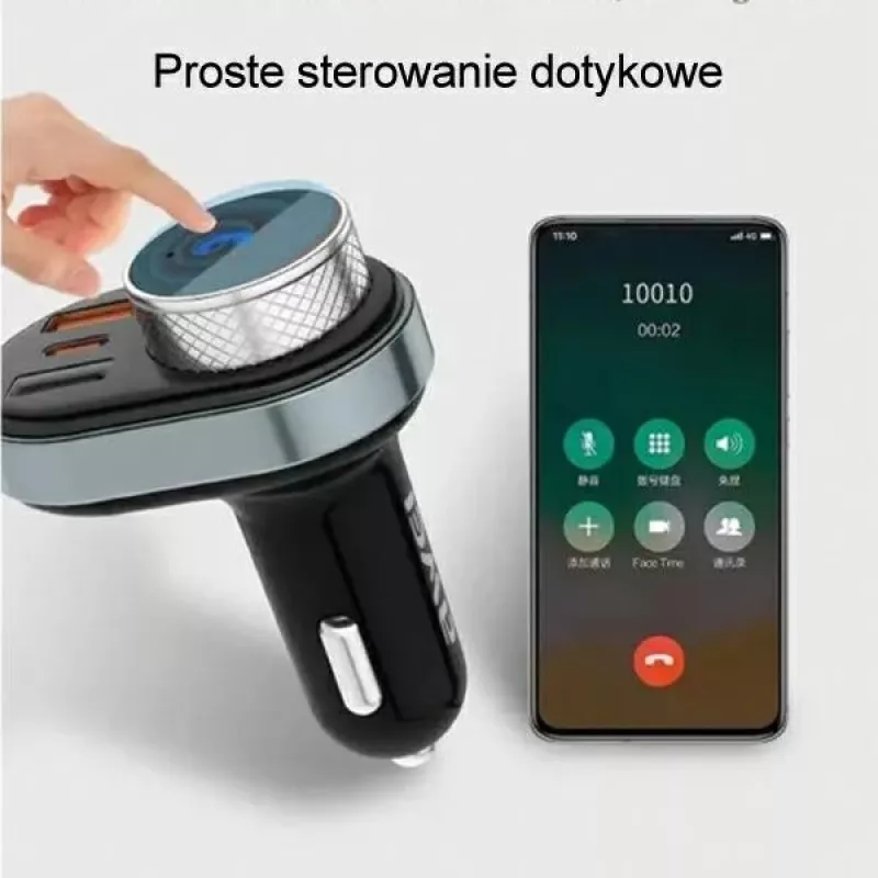 Handsfree Awei C-843 Bluetooth 5.0 met FM-transmitter, USB- en USB-C-aansluitingen