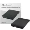 Externe DVD‑RW-drive QOLTEC 51857 — USB 3.0, SATA-interface, DVD±R 8x, DVD±RW 4x, DVD‑RAM 5x, CD 24x, zwart