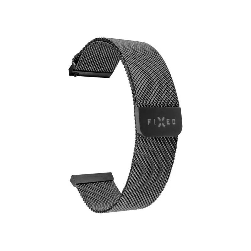 Horlogeband FIXED Mesh Strap FIXMEST-18MM-BK 18 mm snelwissel zwart metaalmesh
