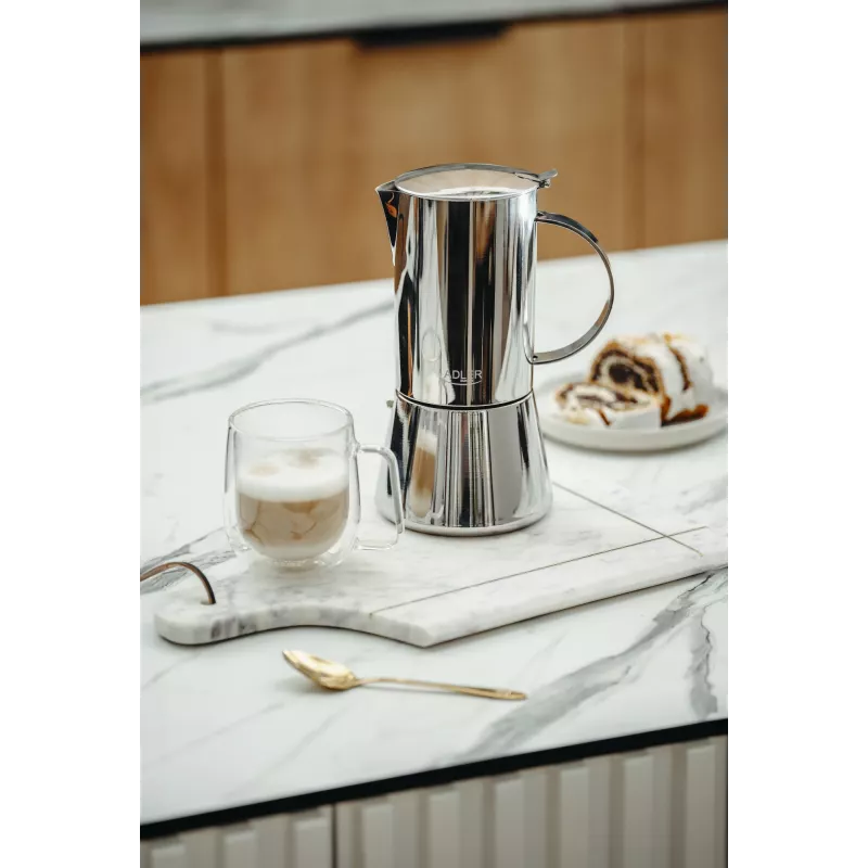 Espressomachine Adler AD 4419 — roestvrijstalen behuizing, compact formaat