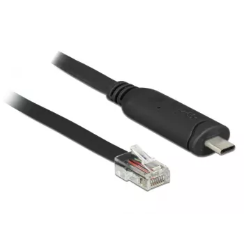 DeLock - seriële adapter - USB-C - RS-232 x 1 - zwart (63912)