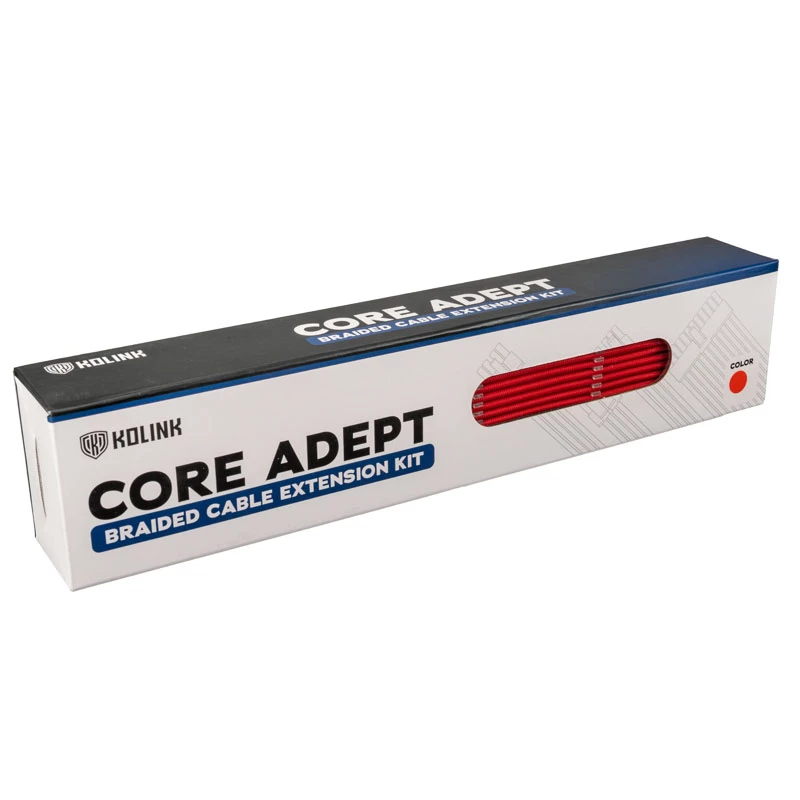 Kolink Core Adept COREADEPT-EK-RED gevlochten kabelverlengset, 6 kabels, rood