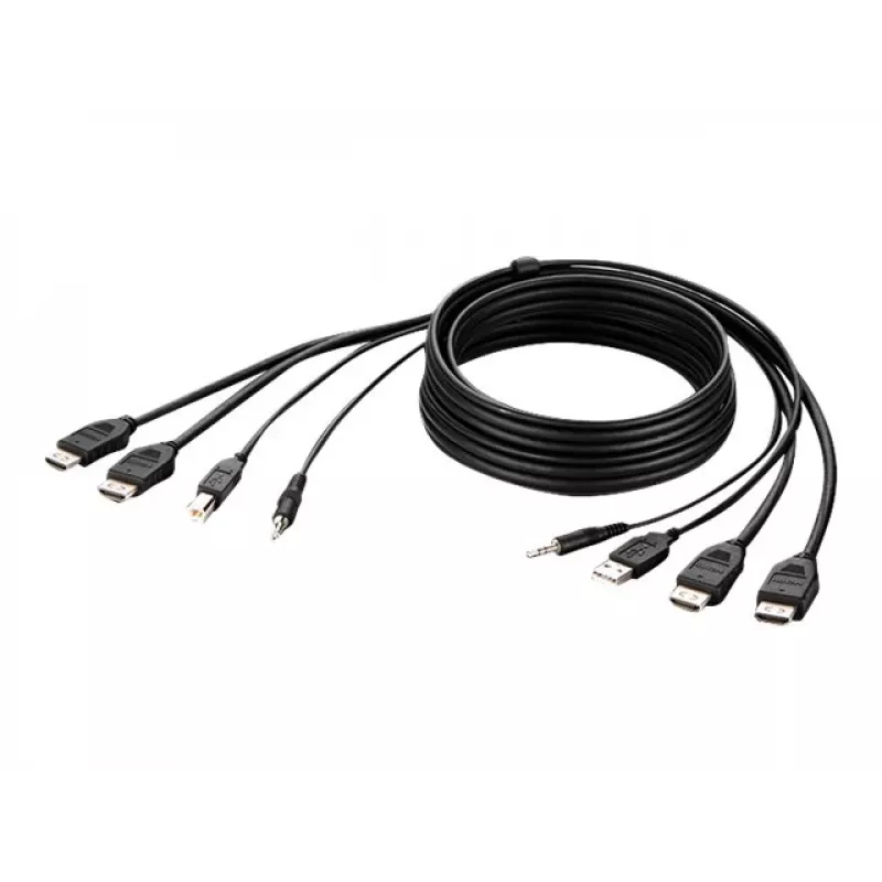Belkin Secure KVM combo kabel - video- / USB- / audiokabel - TAA-conform - USB, mini-jack, HDMI (M)