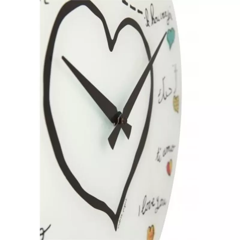 NeXtime klok 8030 Loving You, Ø43 cm, wand, wit/meerkleurig