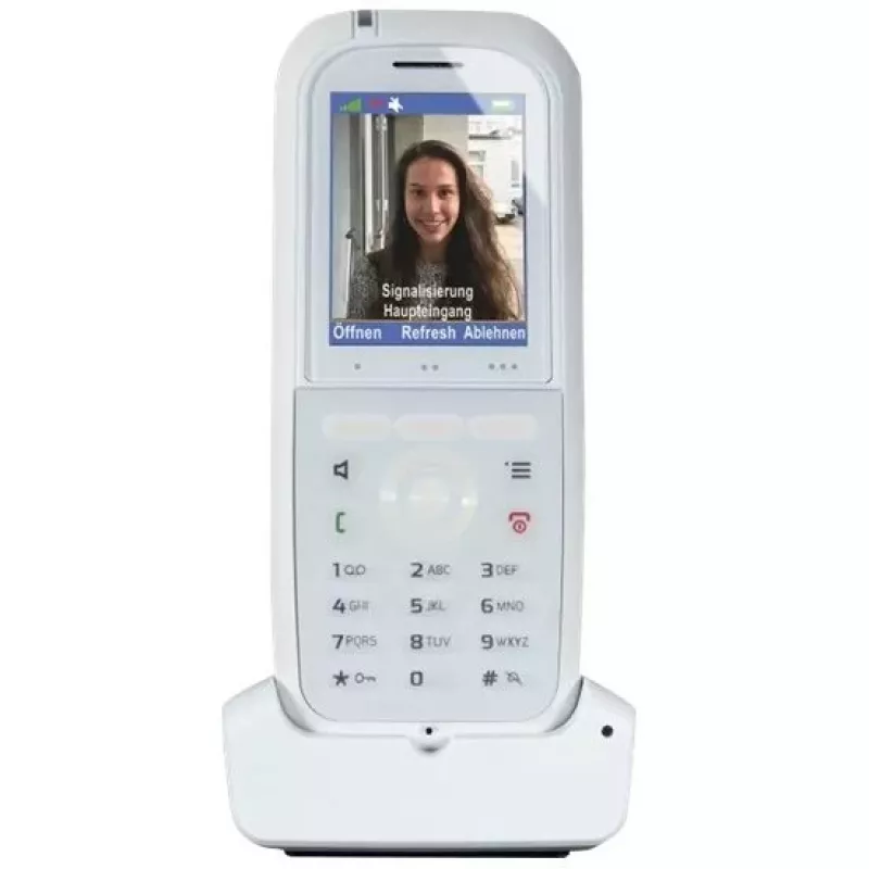 DECT-telefoon agfeo DECT 77 IP — draadloze VoIP-handset met handsfree functie, nummerherkenning, display (wit)