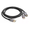 Lanberg CA-HDDP-20CU-0018-BK videokabel-adapter 1,8 m DisplayPort HDMI + USB zwart, zilver