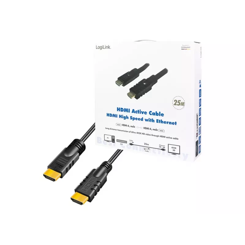 LogiLink CHA0025 HDMI-kabel 25 m HDMI type A (standaard) zwart