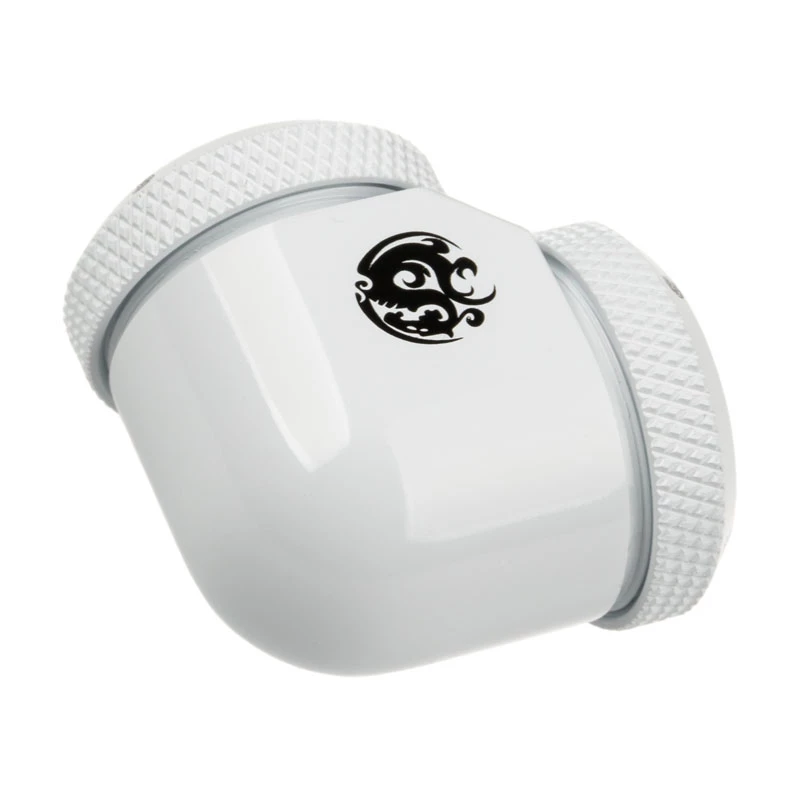 Adapter 90° BitsPower voor 16 mm AD hardtube naar 16 mm AD hardtube, wit