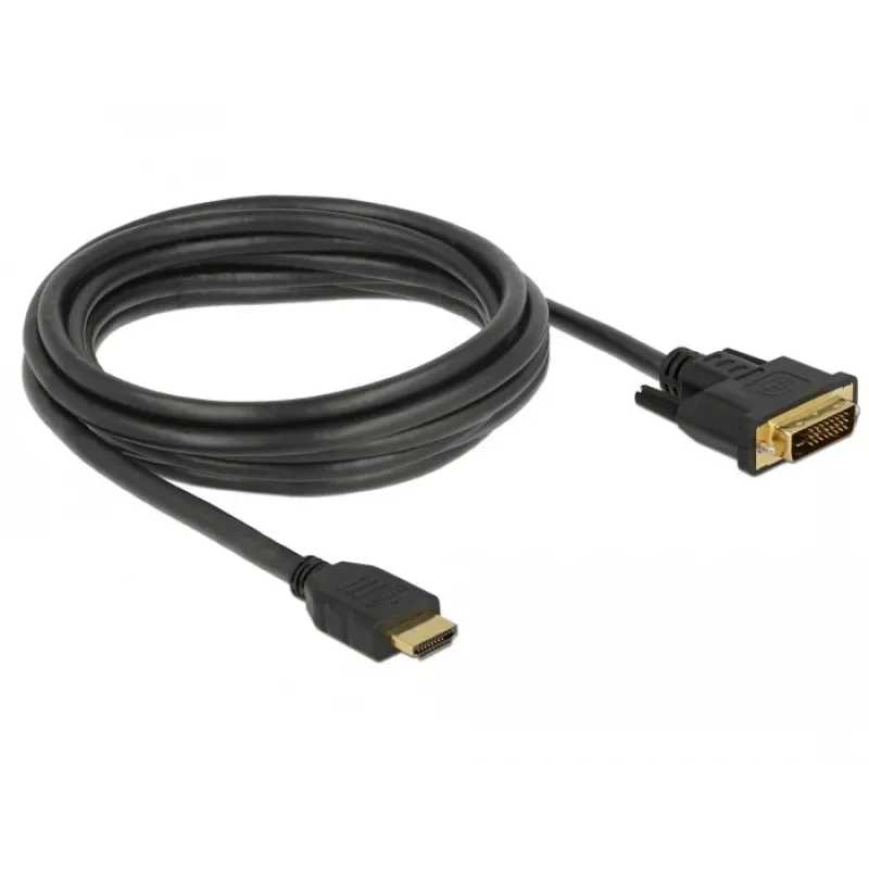 Videokabel-adapter DeLOCK 85655 3m HDMI type A DVI zwart