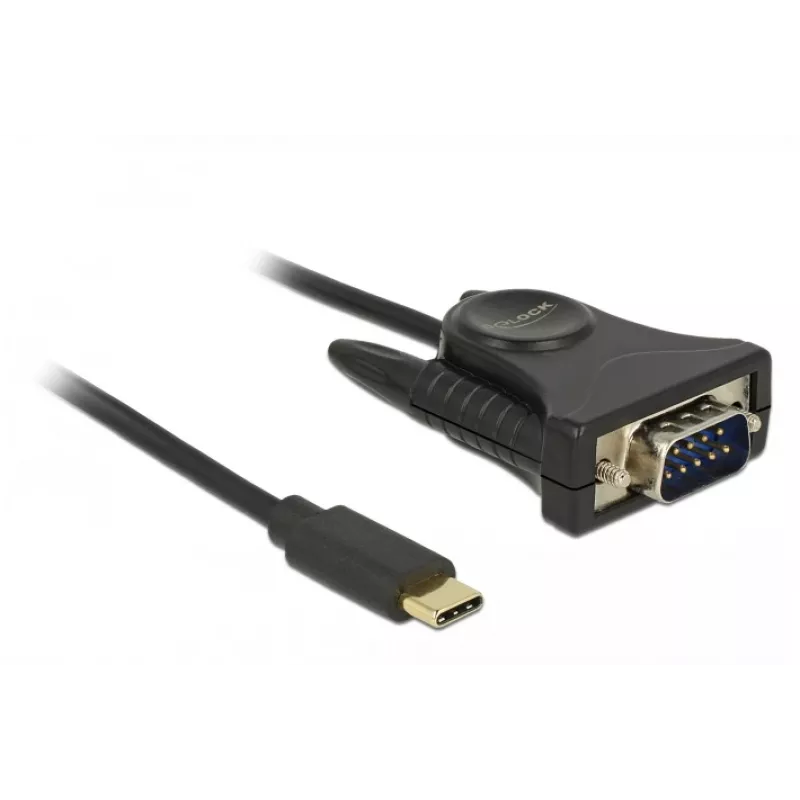 Delock 62964 USB-C naar serieel DB9 RS-232-adapter, 1,8 m, zwart