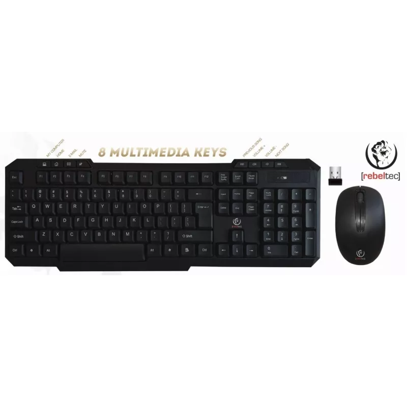 Rebeltec draadloze toetsenbord- en muisset