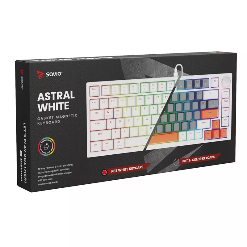 Savio ASTRAL WHITE JADE toetsenbord gaming USB QWERTY US International