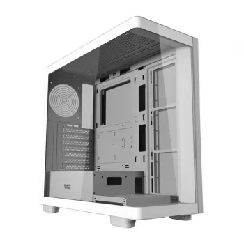 Computerbehuizing DarkFlash DS900G wit — mid-tower, gehard glas, geen ventilatoren