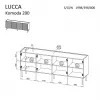 Cama Meble LUCCA 4D ladekast, 200x40x80 cm, wit