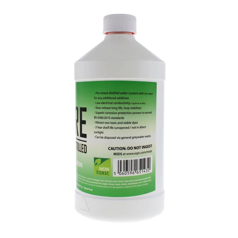 Koelvloeistof XSPC Pure Coolant 1 L, groen UV-reactief, voor pc-waterkoelsystemen