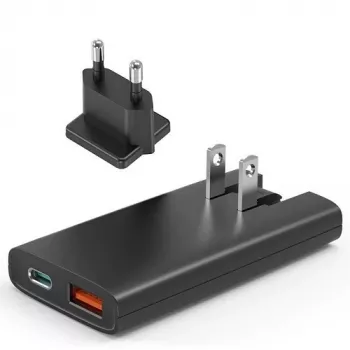 Choetech PD6011 PD65W GaN Slim USB-A+C mini-oplader (zwart)