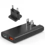 Choetech PD6011 PD65W GaN Slim USB-A+C mini-oplader (zwart)