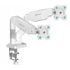 ONKRON G160-W Draai- en kantelbare bureausteun voor twee monitoren van 13-32 inch, tot 8 kg, wit