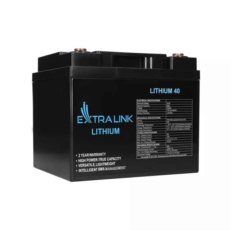 Extralink accu LiFePO4 40AH 12,8 V BMS batterij 40000 mAh
