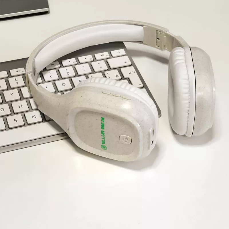 Hoofdtelefoon Tellur groen Bluetooth over-ear hoofdtelefoon Pulse opvouwbaar crème TLL511441