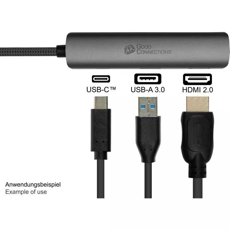 USB Type-C-hub Alcasa HUB-C002A 5000 Mbit/s HDMI USB 3.0