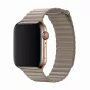 Lederen loop-armband voor Apple Watch 44 mm — Devia Elegant Stone, lederen magneetsluiting