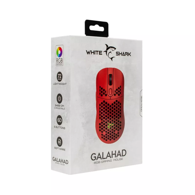 Muis White Shark GALAHAD-RED USB Type-A