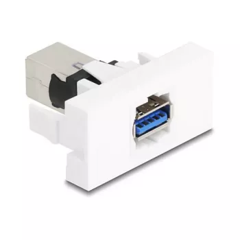 Keystone-module DELOCK 90910 – platte USB-A-aansluiting, wit, 45×22,5×42,6 mm
