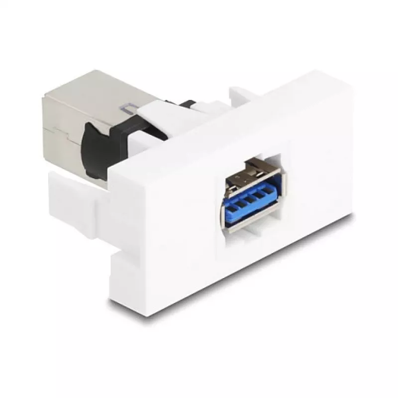 Keystone-module DELOCK 90910 – platte USB-A-aansluiting, wit, 45×22,5×42,6 mm