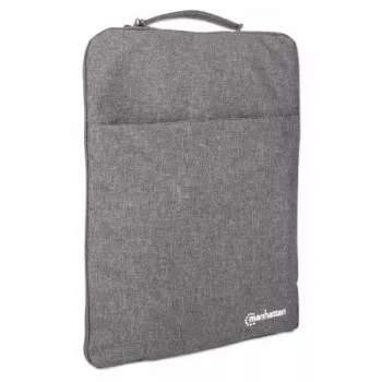Manhattan Seattle laptophoes 39,6 cm (15,6 inch), grijs, gevoerd, extra zachte binnenvoering, hoofdvak met dubbele rits, ritsvak aan voorzijde, draaglus, waterafstotend en duurzaam, notebook-sleeve, drie jaar garantie