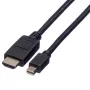 ROLINE - video-/audiokabel - DisplayPort / HDMI - 32 AWG - mini DisplayPort (M) - HDMI, 19-polig (M) - 3 m - afgeschermd - zwart (11.04.5792)
