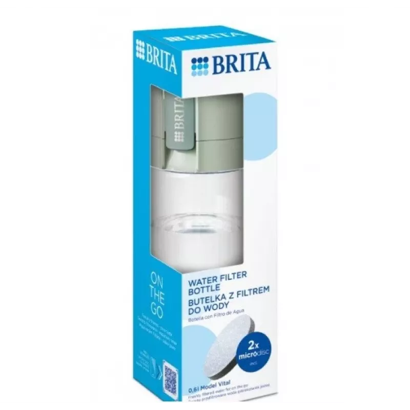 Filterfles BRITA Vital pastelgroen 600 ml met 5 MicroDisc-filterschijven (BRITA 1059295)