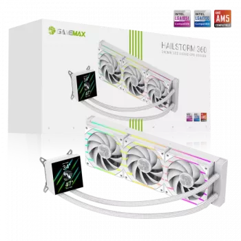 Gamemax | CPU-vloeistofkoeler | HAILSTORM 360 LCD | wit