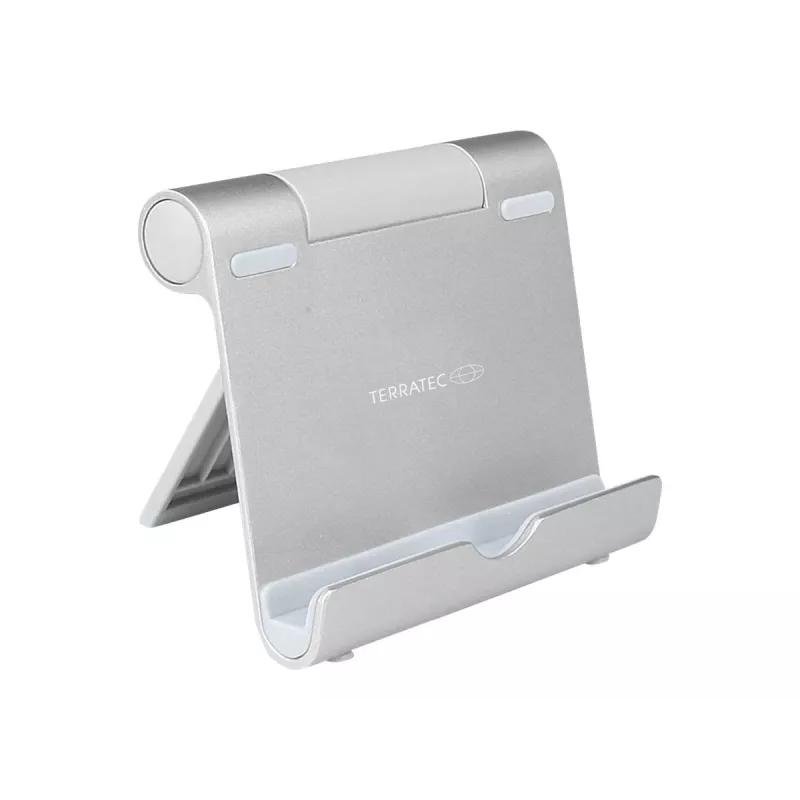 TERRATEC iTab S - houder voor mobiele telefoon / tablet - aluminium - zilver - tafelstandaard (219727)