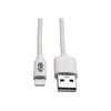 Eaton Tripp Lite Series USB-A naar Lightning sync-/laadkabel (M/M) - MFi-gecertificeerd, wit, 3 ft. (0.9 m) - data-/stroomkabel - USB mannelijk naar Lightnin