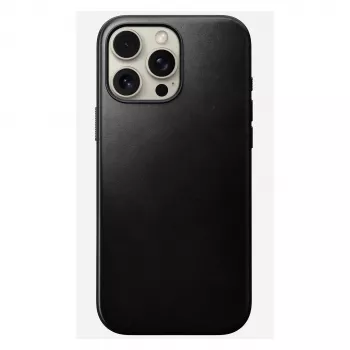 Telefoonhoesje Nomad Modern Leather Case voor iPhone 16 Pro Max, 6,9 inch (17,5 cm), zwart, leer+PC+TPU