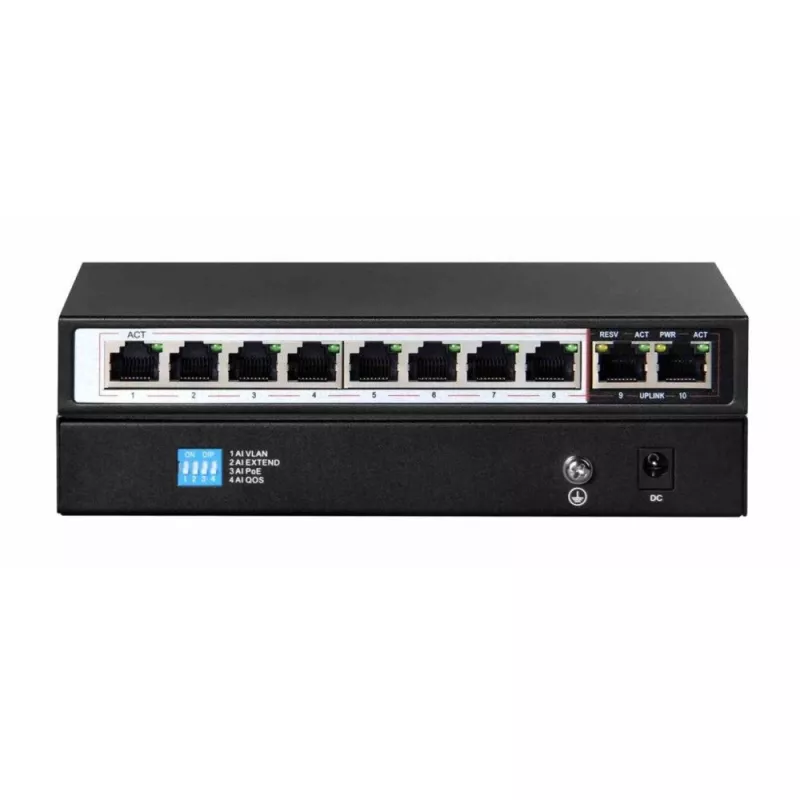 Extralink PoE-switch CERES 8x 100Mb/s PoE/PoE+, 2x RJ45 uplink 100Mb/s, 96W