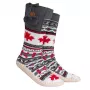 Glovii GQ4M slipper boots unisex – winter, bovenmateriaal polyester, synthetische buitenzool, koolstofvezel, one size, veelkleurig (grijs/rood/wit)