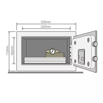 Yale YSV/170/DB2/P staande kluis 3,8 l staal roze