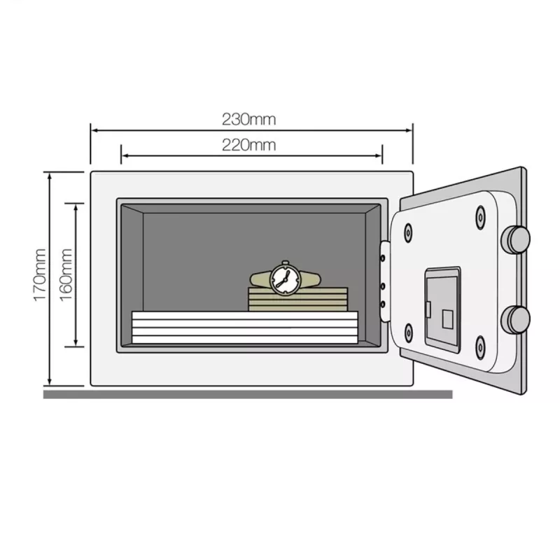 Yale YSV/170/DB2/P staande kluis 3,8 l staal roze