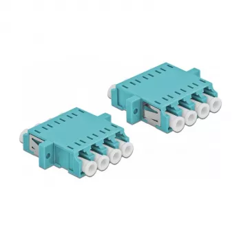 Delock 86541 LC Quad glasvezelkoppeling Multimode OM3, lichtblauw, 2 stuks