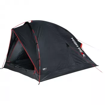 Tent High Peak Minitramp 2 licht zwart/rood — compacte 2-persoons campingtent