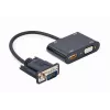 Videokabel-adapter GEMBIRD A-VGA-HDMI-02 0,15 m — HDMI + VGA (D-Sub) bus naar VGA (D-Sub) stekker, zwart