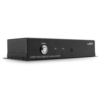 Lindy 2-poorts dual head DisplayPort 1.2 KVM-switch, 3840 x 2160 pixel, 4K Ultra HD, zwart