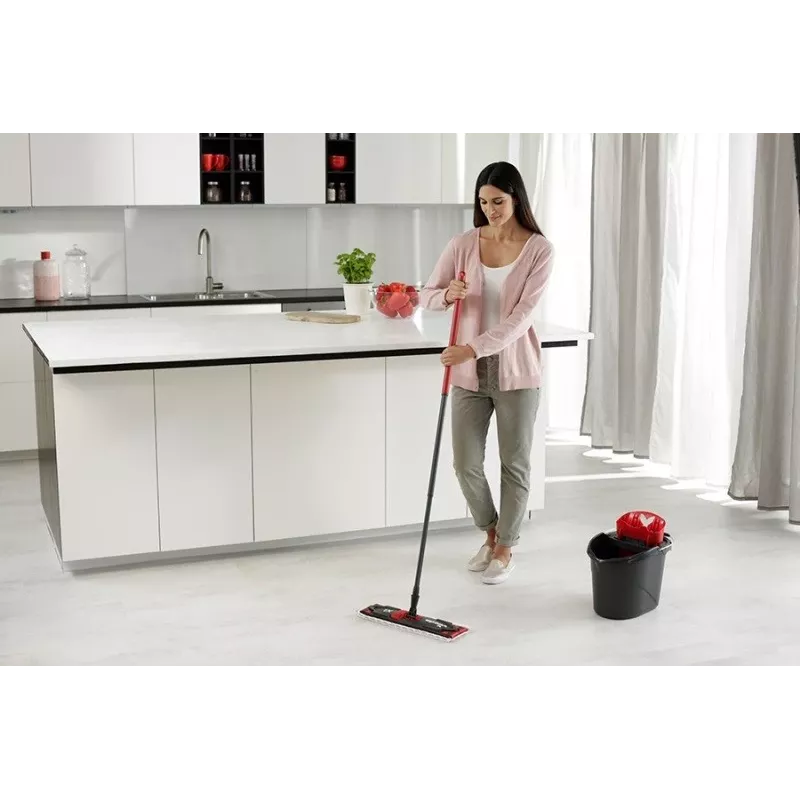 VILEDA wismop Ultramax XL Box — wasbare microvezel-360°-draaikop, opvouwbaar, voor harde vloeren