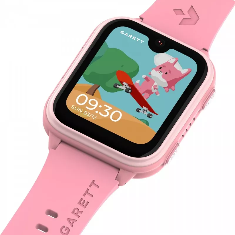 Smartwatch Garett Kids Vibe Ai 4G roze met GPS-tracking en waterdicht ontwerp