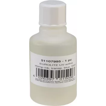 Stempelkusseninkt EUROLITE UV-actief transparant blauw 50 ml