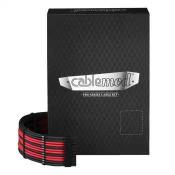 Stroomkabelset CableMod PRO Series ModMesh C-Series voor Corsair RMi/RMx — zwart/rood omhulde kabels
