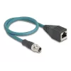 DeLOCK M12-adapterkabel X-gecodeerd 8 pin stekker naar RJ45 bus 50 cm